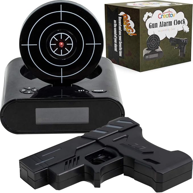 CREATOV Target Alarm Clock with Gun
